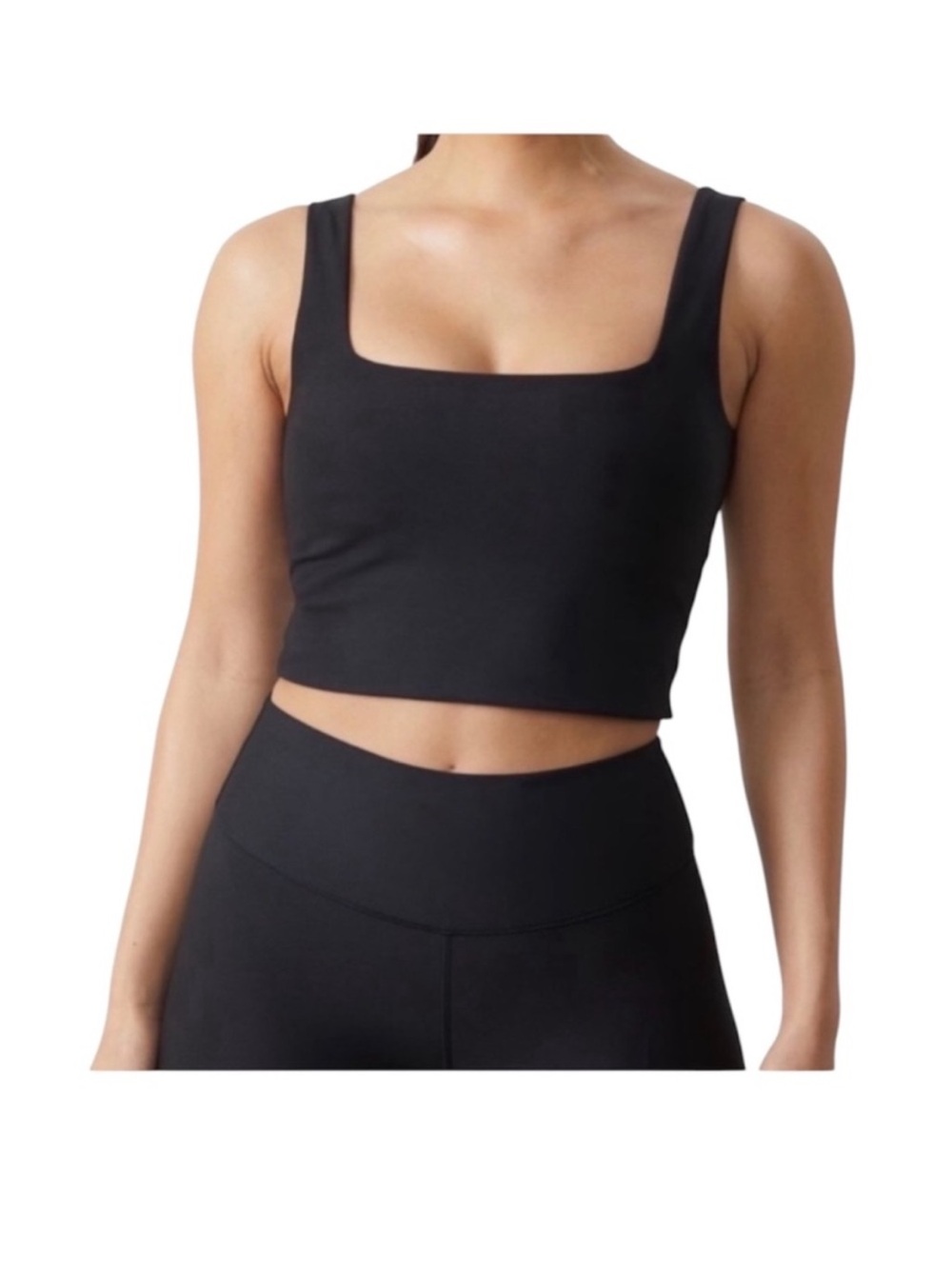Abercrombie & Fitch Black YPB SculptLux Square Neck Athletic Tank
